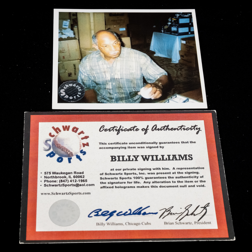 Billy Williams Autographed MLB Baseball w COA
