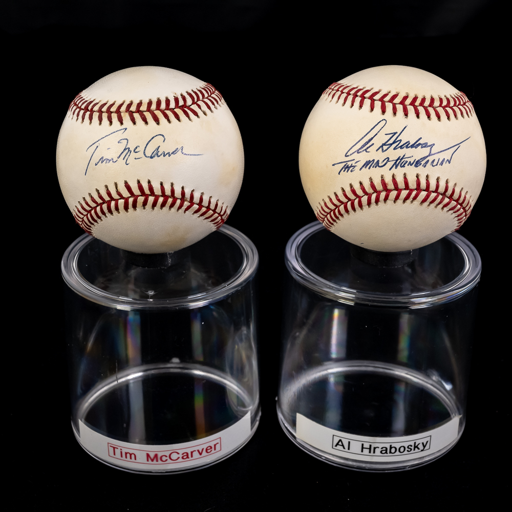 Al Hrabosky & Tim McCarver Autographed Baseballs
