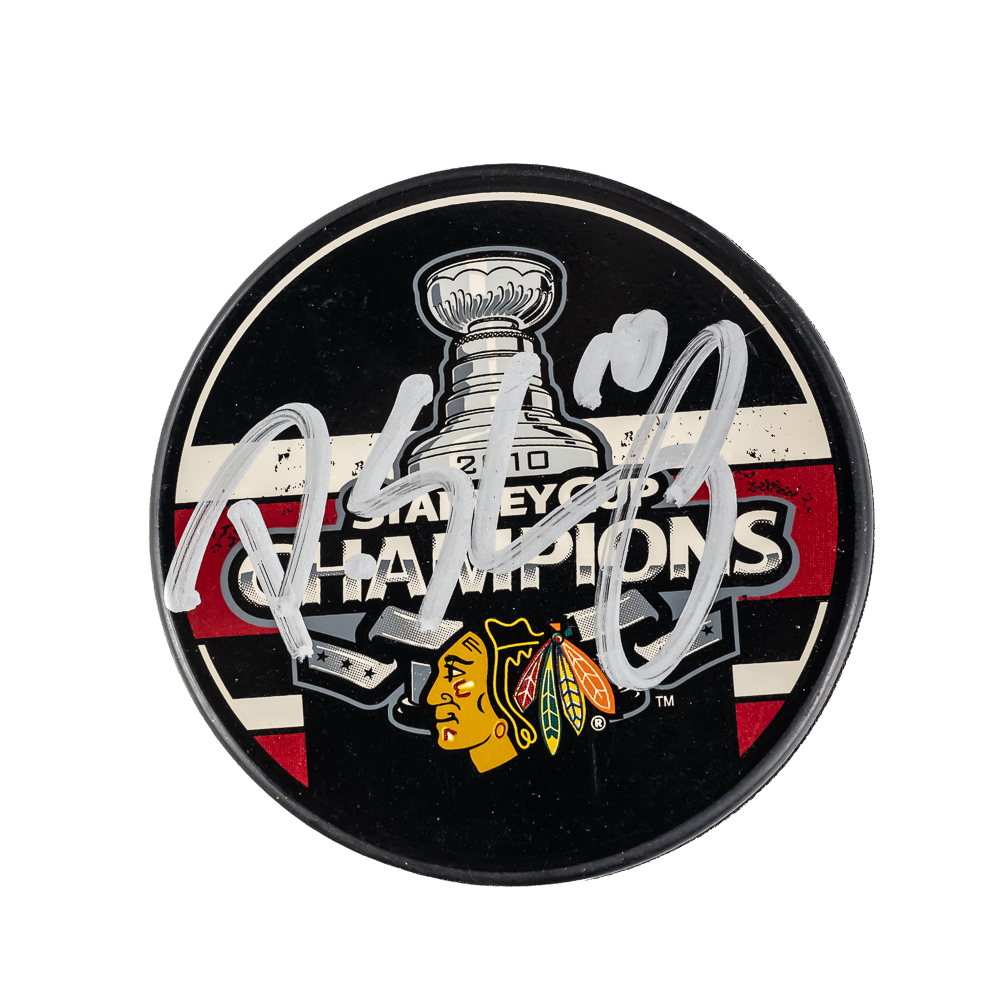 Patrick Sharp Signed '10 Stanley Cup Champion Puck