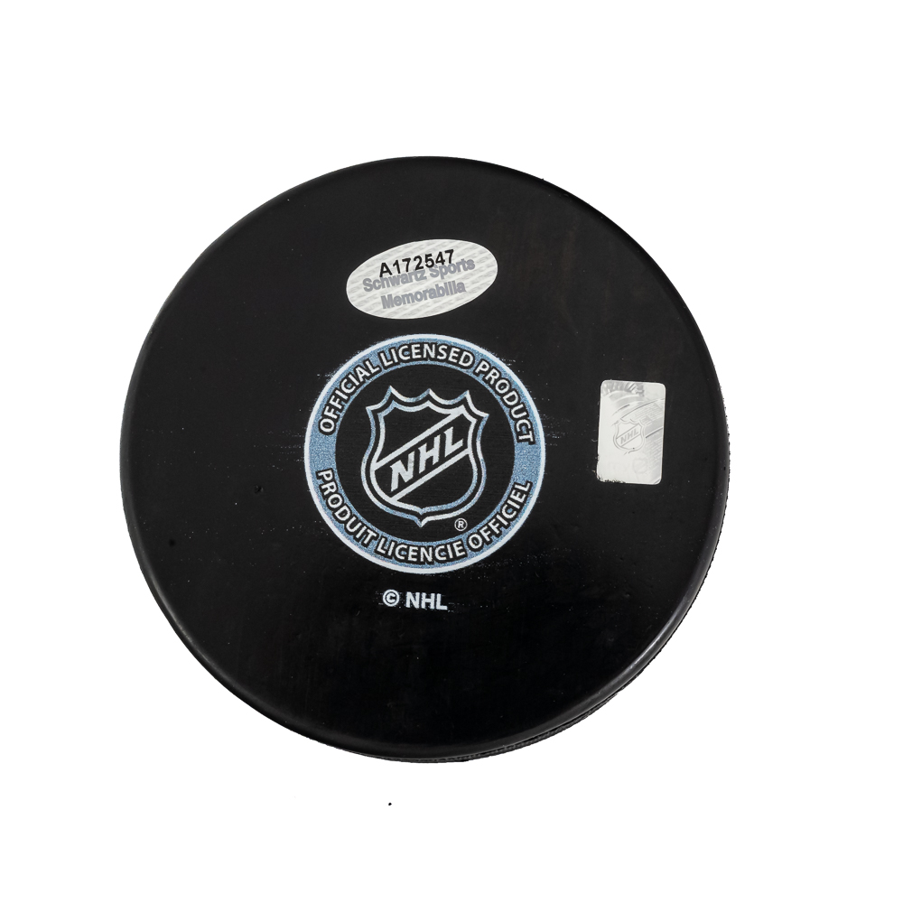 Pierre Pilote Autographed Blackhawks NHL Puck wCOA