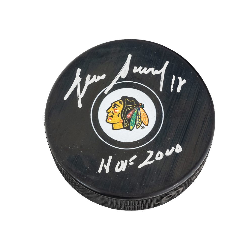Denis Savard Autographed Blackhawks NHL Puck w COA