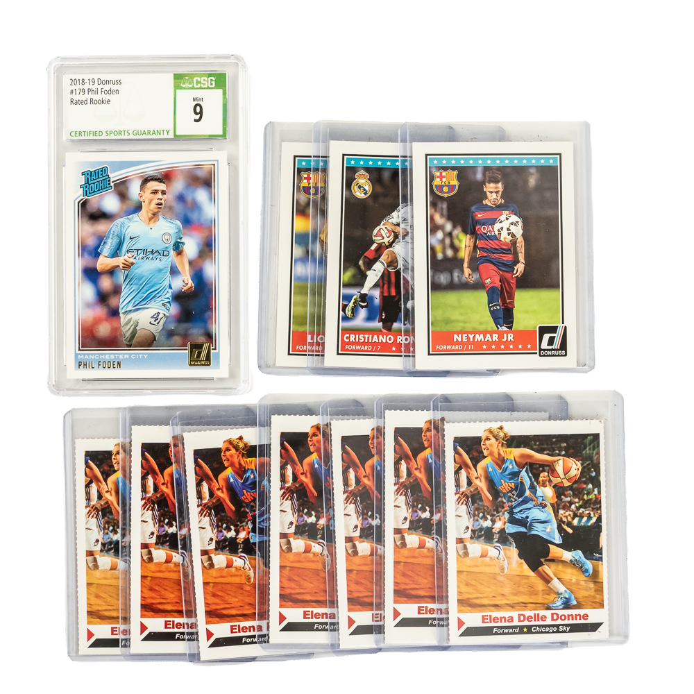 '18 Donruss Phil Foden RR CSG 9 & Messi Ronoldo+