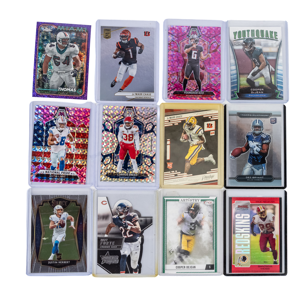 (56) NFL Card Assortment Relic Numbered Stars +
