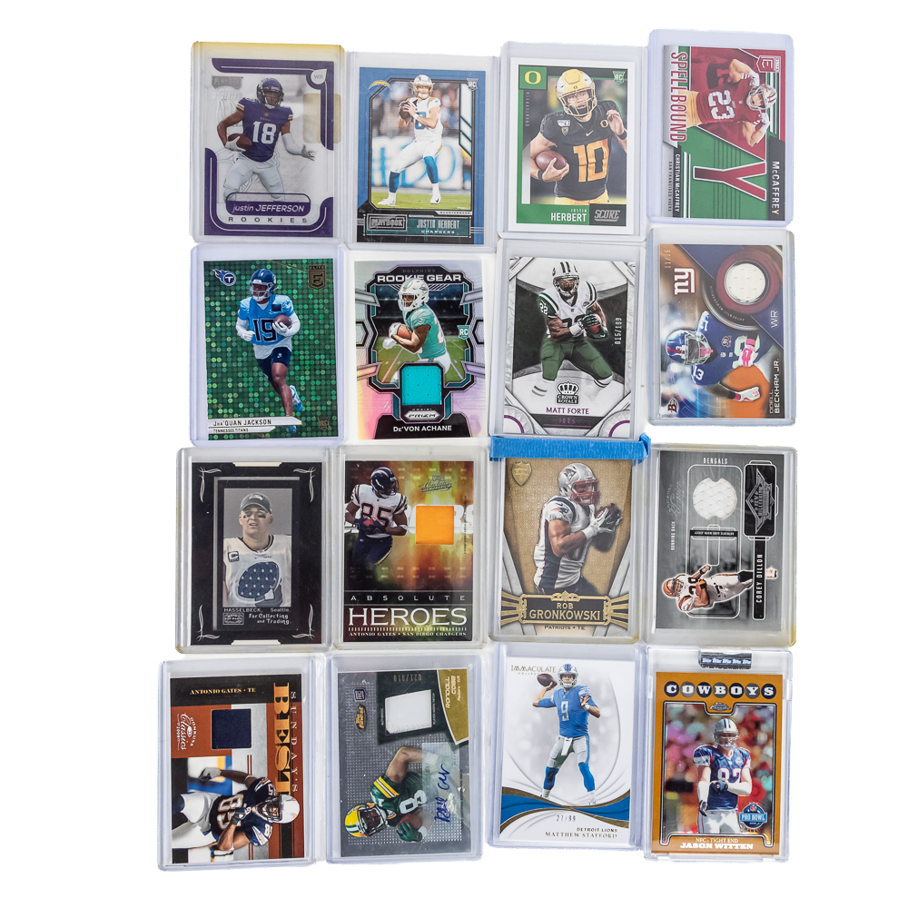 (56) NFL Card Assortment Relic Numbered Stars +