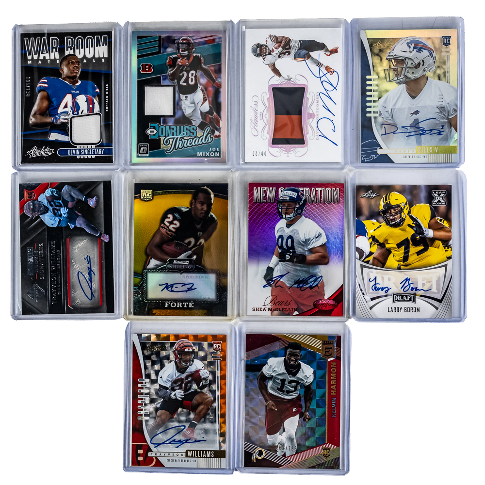 (9) NFL RC # AUTO Patch Football Cards Forte RPA+
