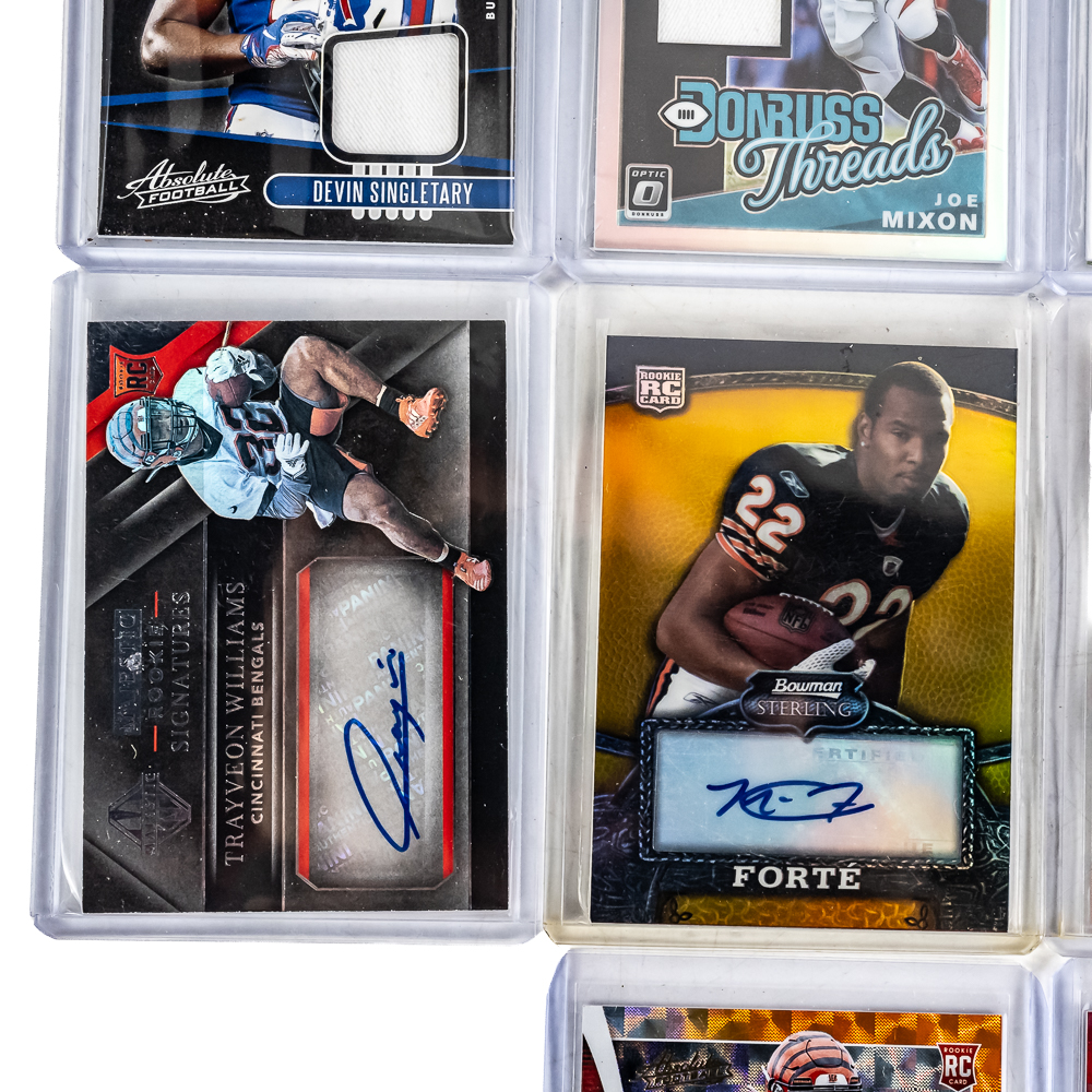 (9) NFL RC # AUTO Patch Football Cards Forte RPA+