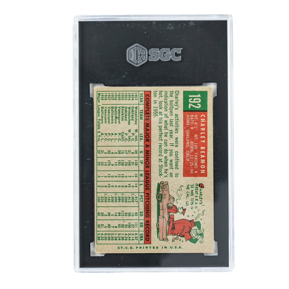 1959 Topps Charley Beamon #192 SGC 6 & More