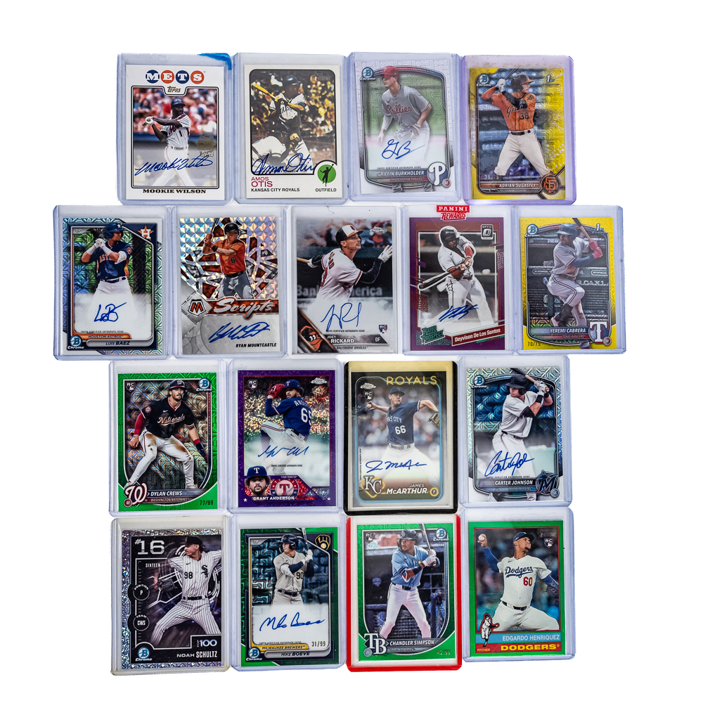 (67) MLB Sports Card Assortment Auto Numbered Star