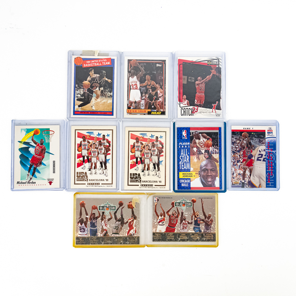 1984 USA Olympic Michael Jordan & (9) MJ NBA Cards