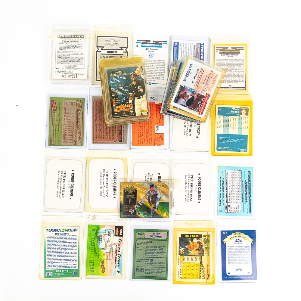(60) RAW Vintage MLB Baseball Card Assortment RCs+