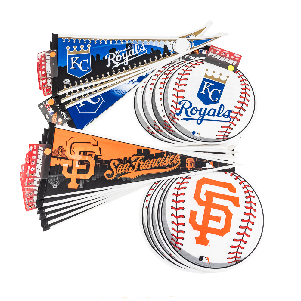 (95) NWT MLB Licensed Baseball Pennants Balls