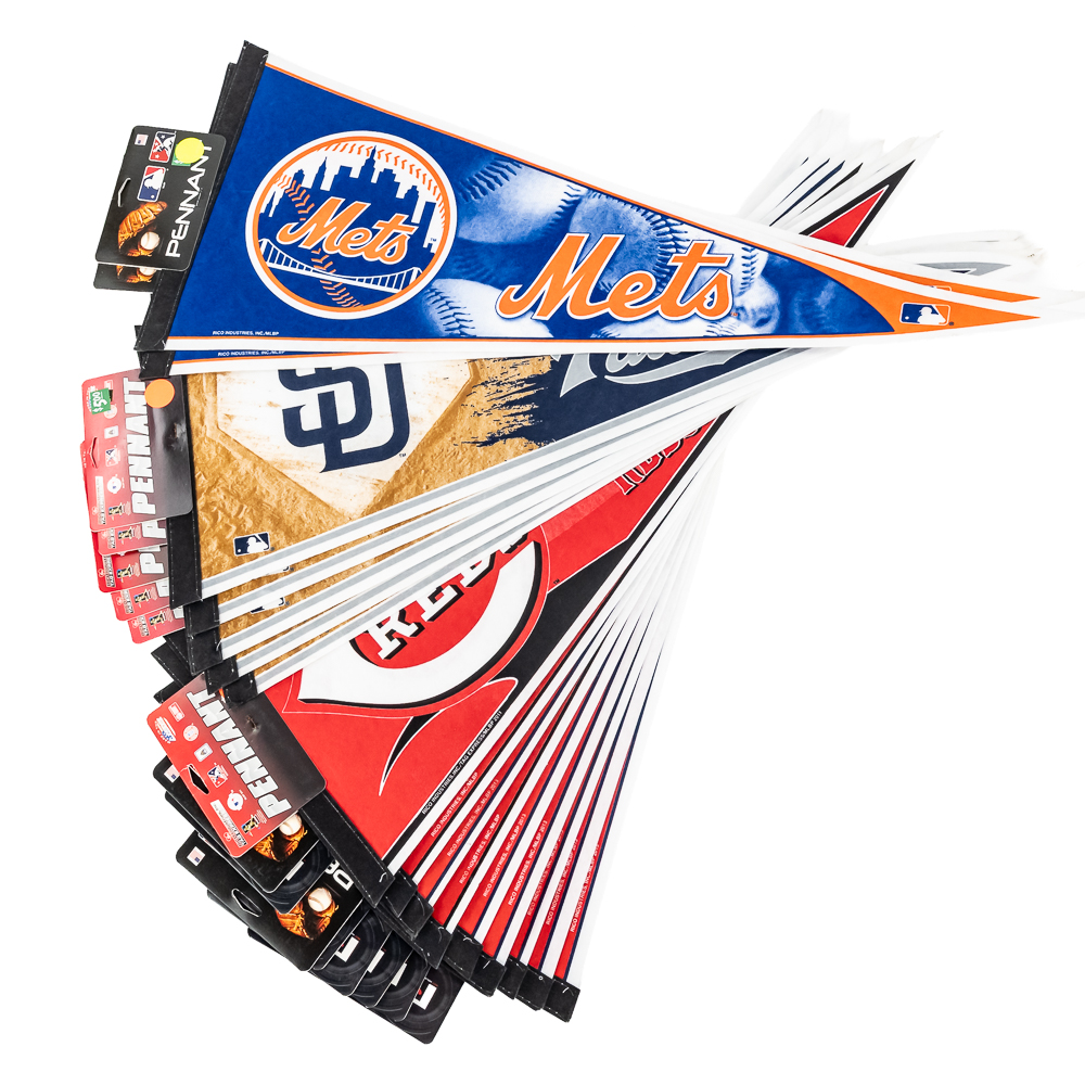 (95) NWT MLB Licensed Baseball Pennants Balls