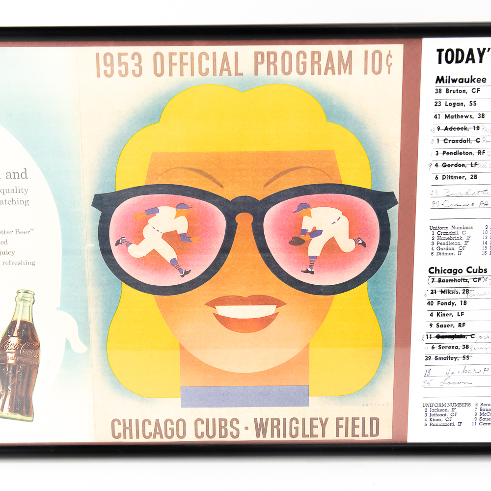 1953 Chicago Cubs Wrigley Field Framed Program