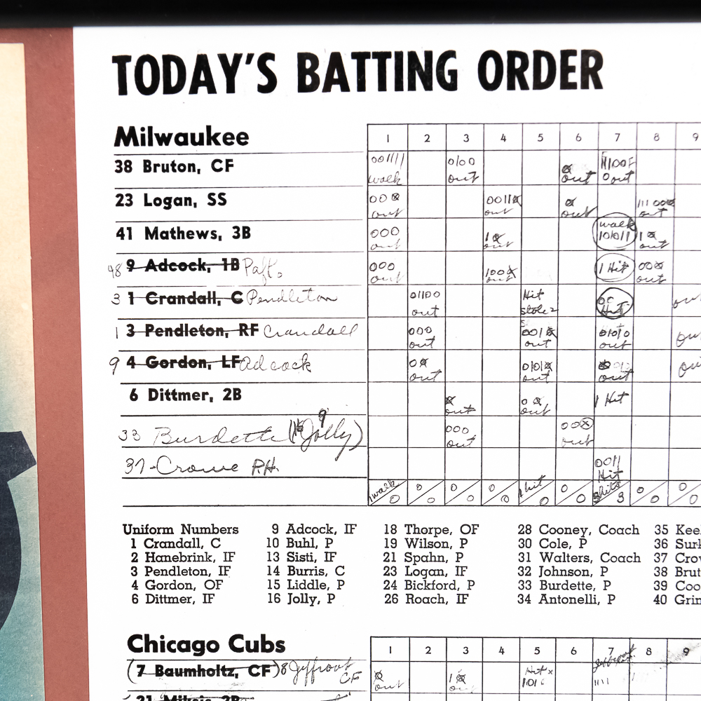 1953 Chicago Cubs Wrigley Field Framed Program