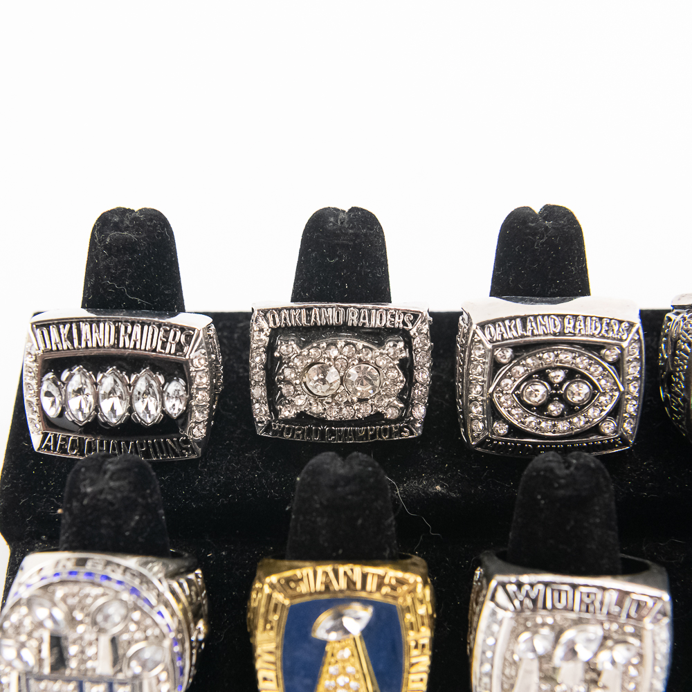 12 NY Giants Raiders Colts NFL Championship Rings