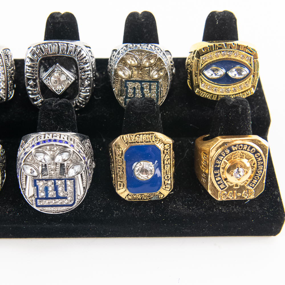12 NY Giants Raiders Colts NFL Championship Rings