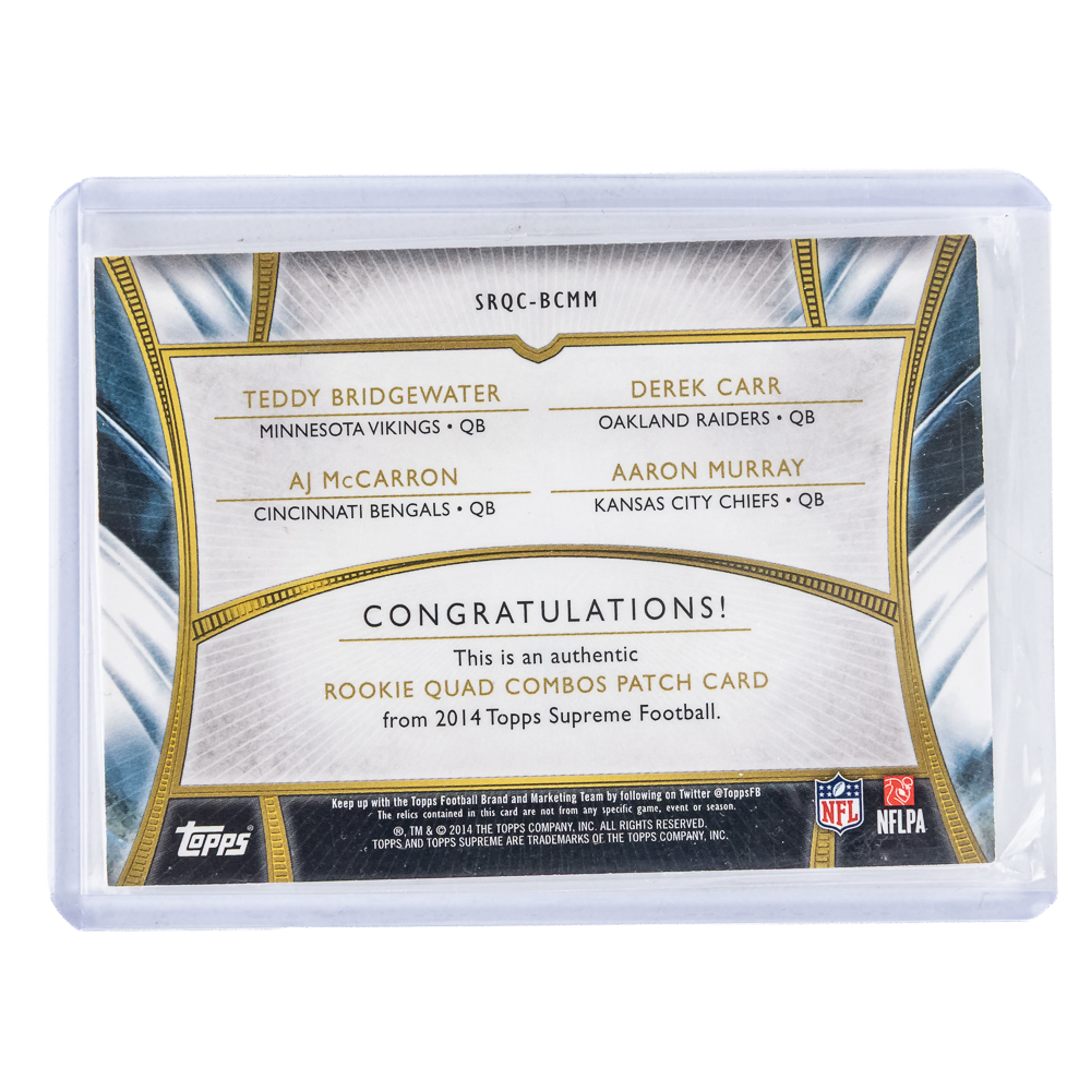 (4) NFL Combo Numbered Patch Relic Cards