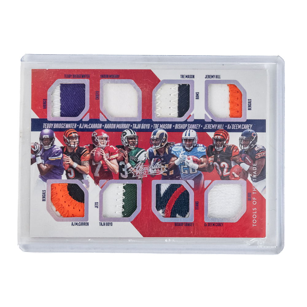 (4) NFL Combo Numbered Patch Relic Cards