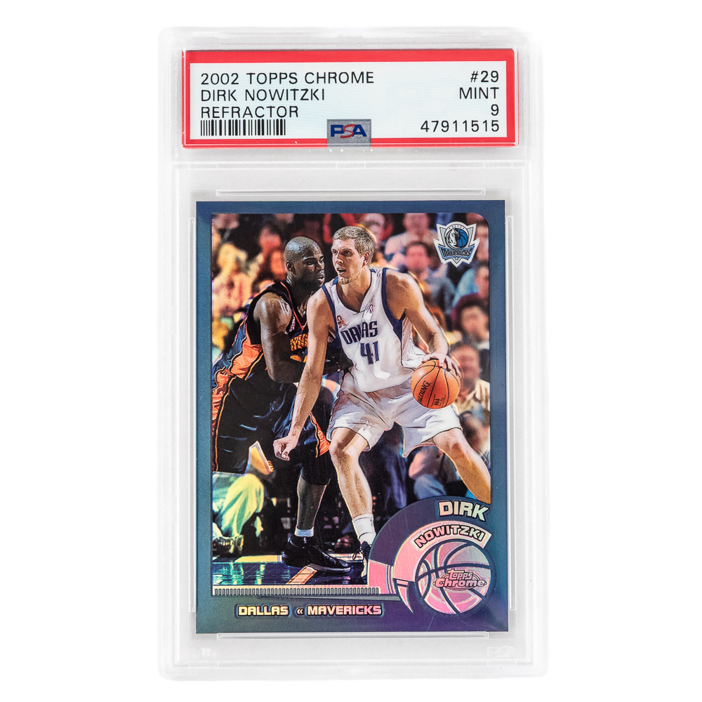 2002 Topps Chrome #29 Dirk Nowitski Refractor PSA9