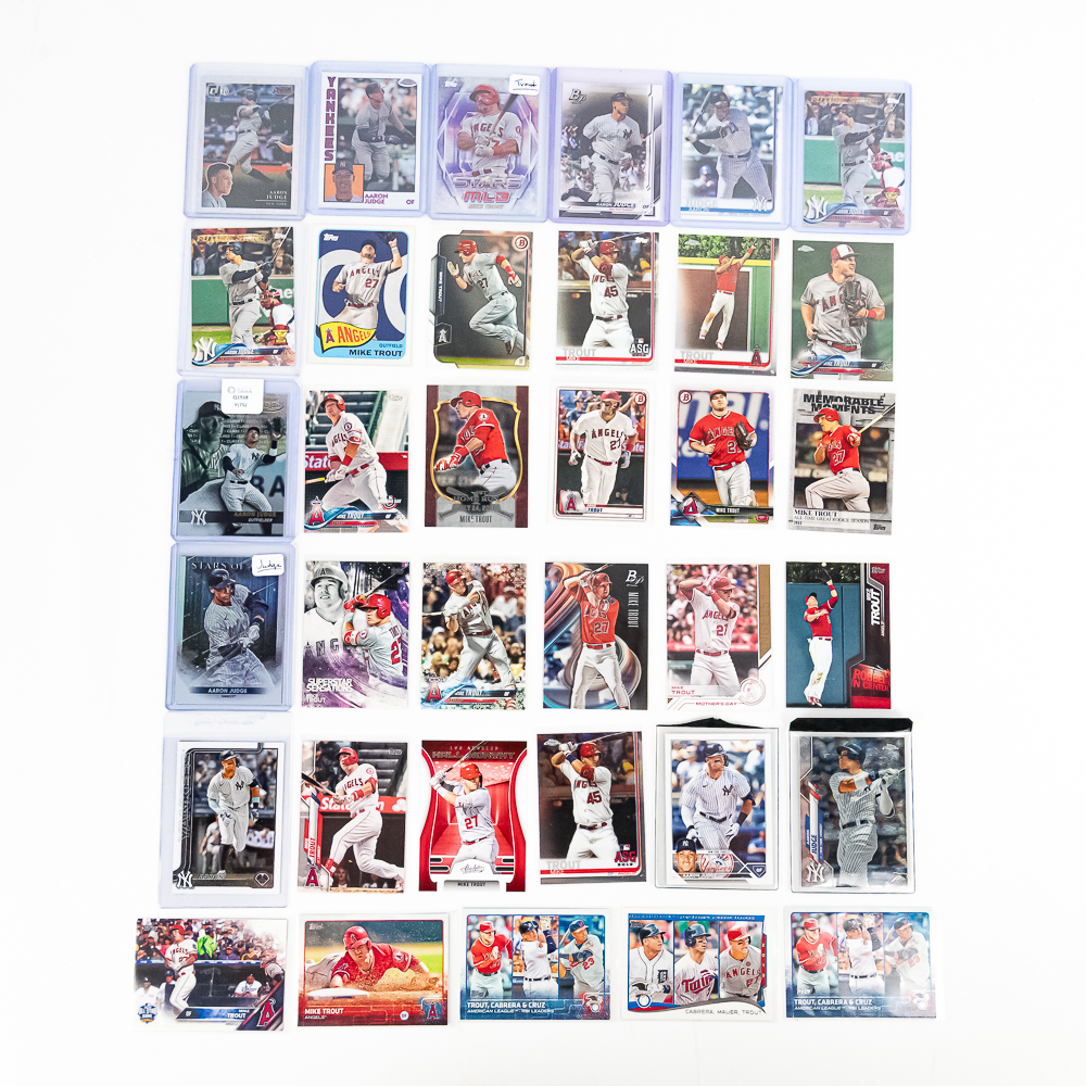 (35) Aaron Judge & Mike Trout Assorted MLB Cards
