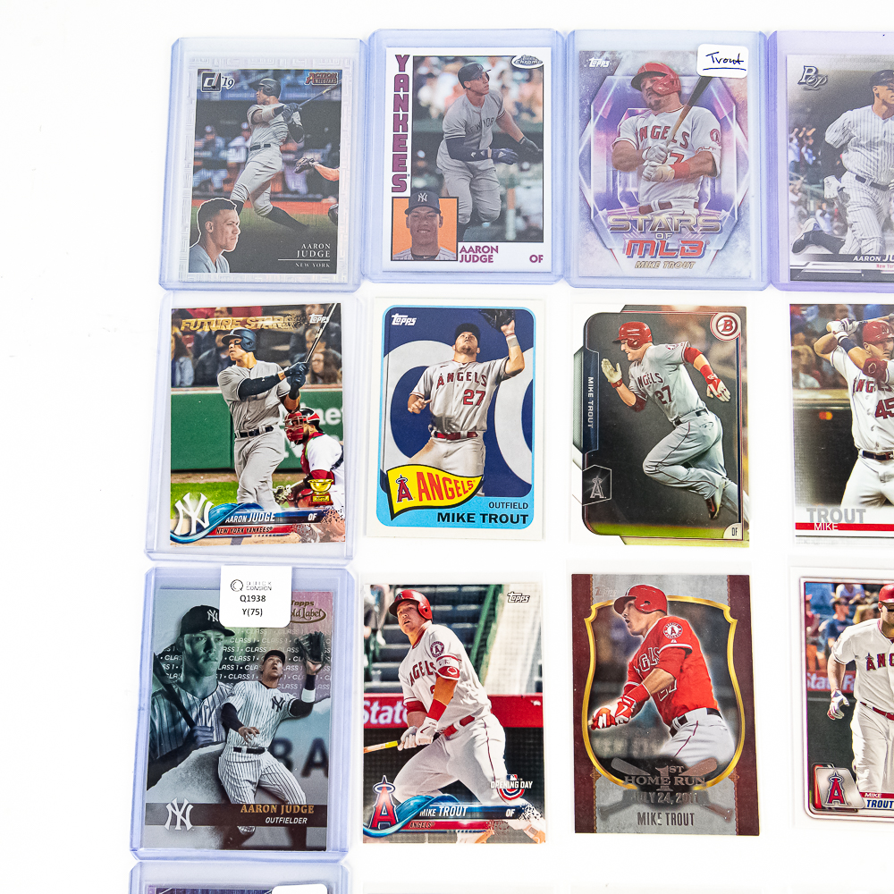 (35) Aaron Judge & Mike Trout Assorted MLB Cards