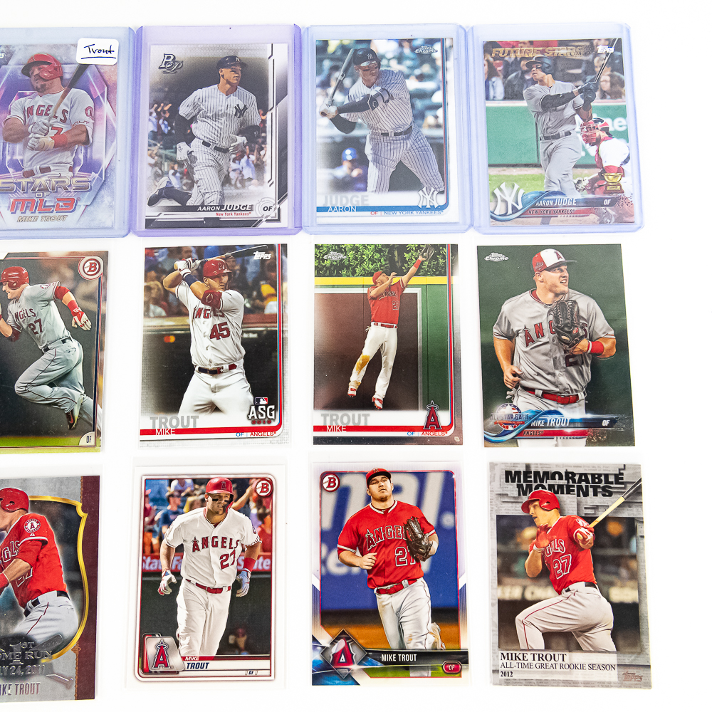 (35) Aaron Judge & Mike Trout Assorted MLB Cards