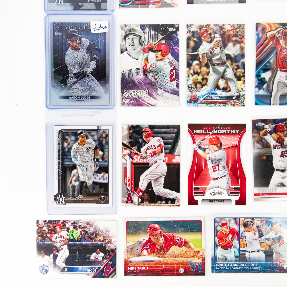 (35) Aaron Judge & Mike Trout Assorted MLB Cards