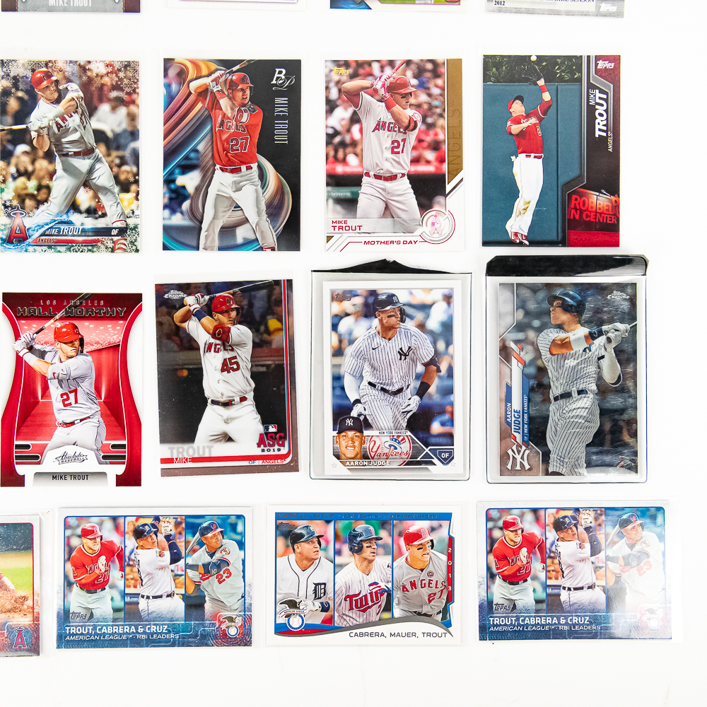 (35) Aaron Judge & Mike Trout Assorted MLB Cards