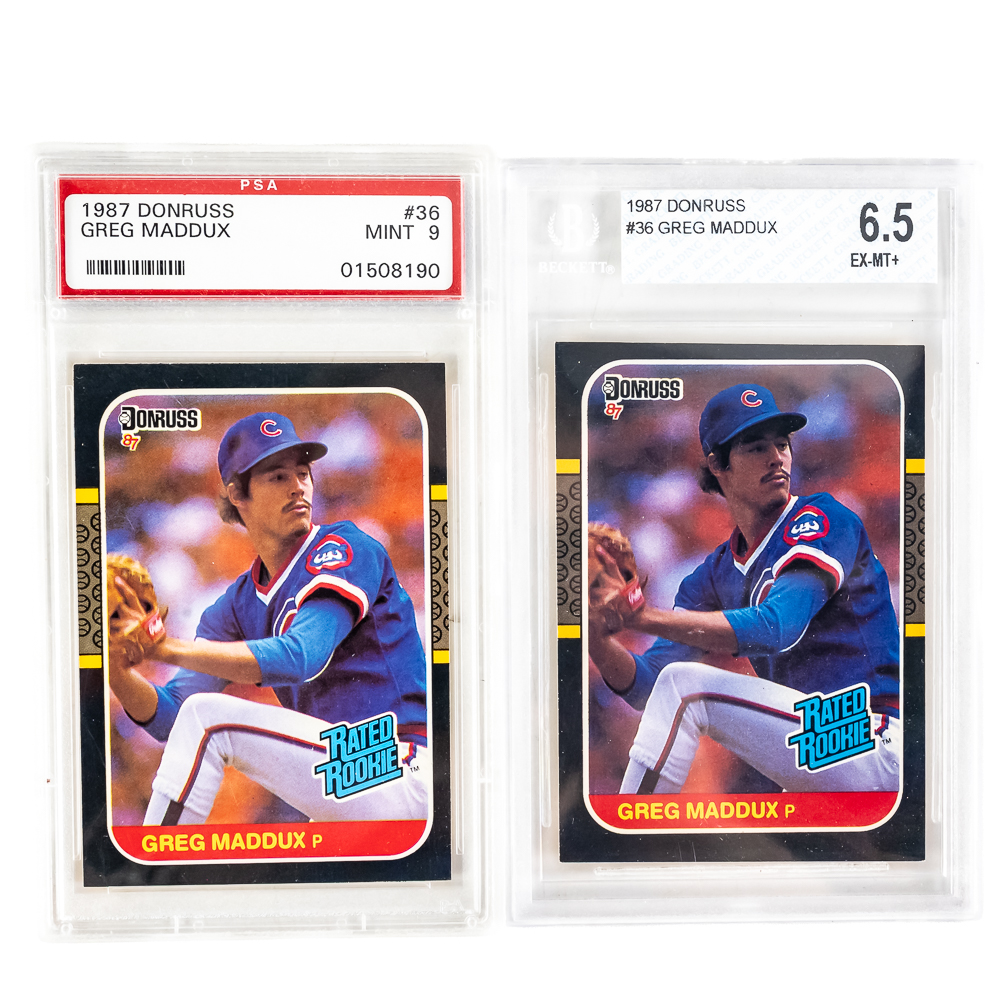 '87 Donruss #36 Greg Maddux RC PSA 9 & Beckett 6.5