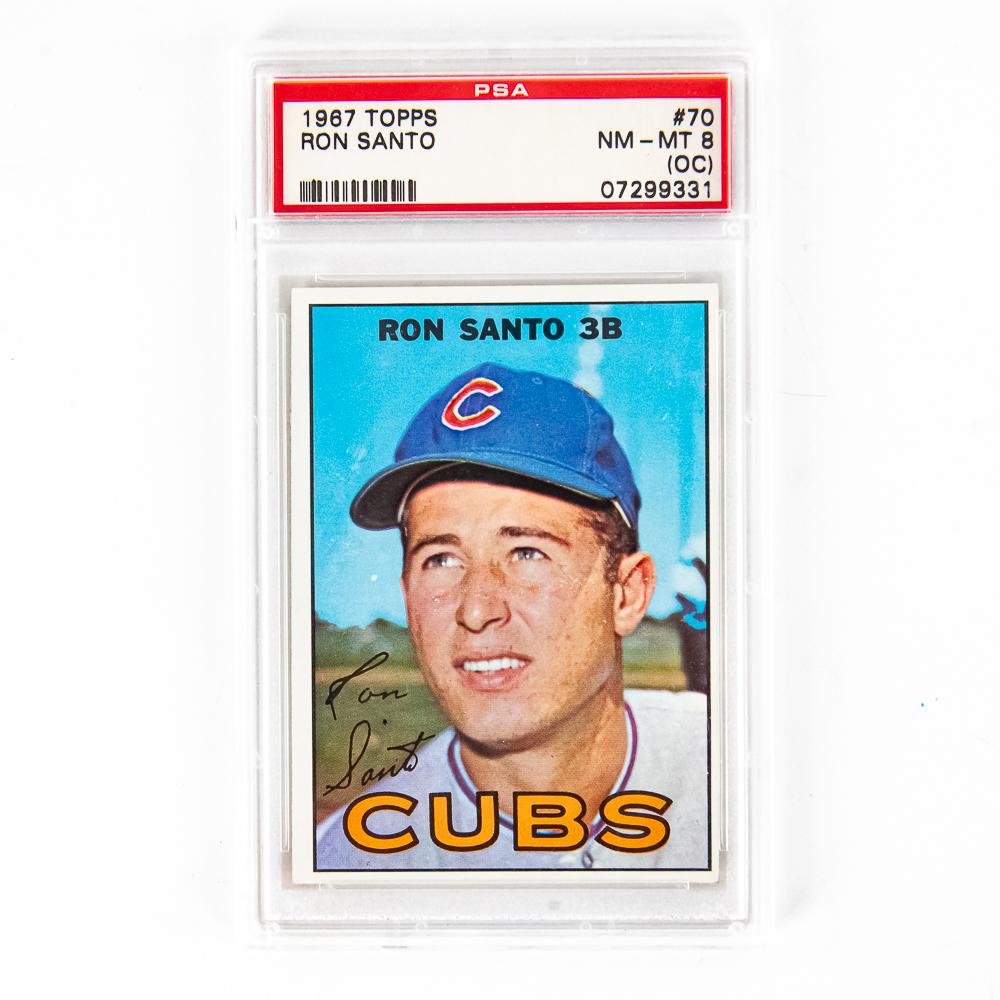 67 Topps Ron Santo PSA 8 OC & 69 Topps Carew PSA 7