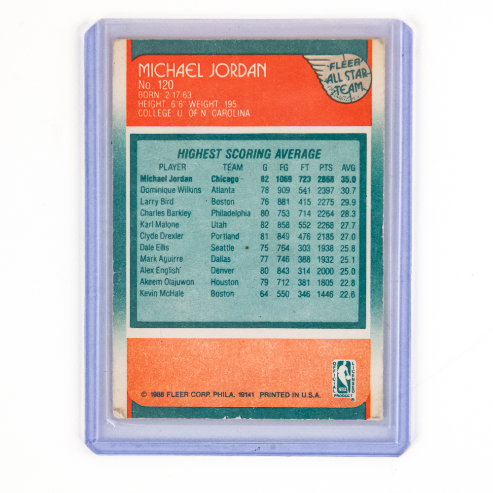 1988 Fleer Michael Jordan #17 & #120 RAW NBA Cards