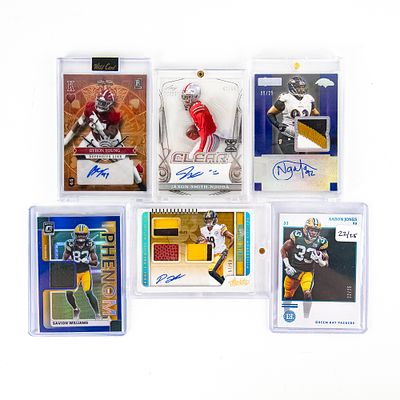 NFL Rookie Card Auto Number or Patch Assortment. Collection featuring 2023 Leaf Trinity clear 