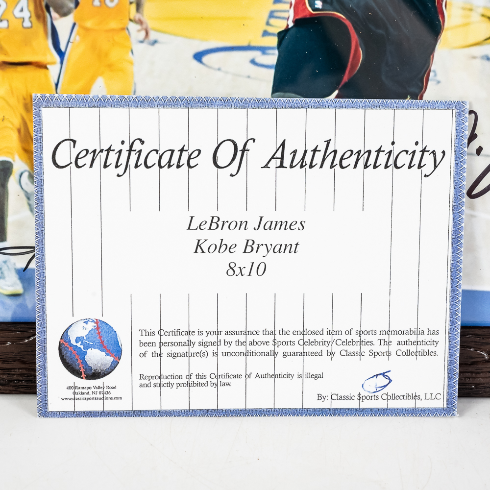 LeBron James & Kobe Bryant Signed Photo w COA