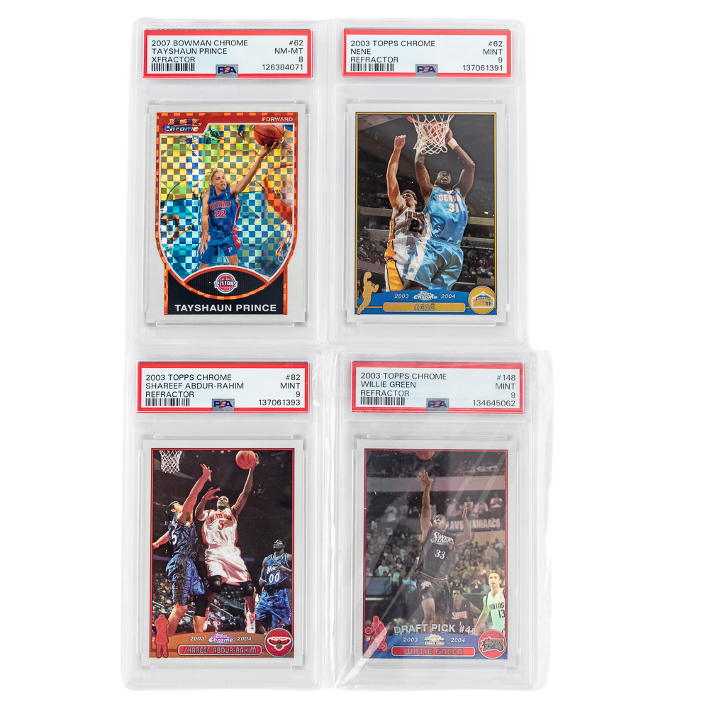 03 Topps Chrome NENE 07 Bowman Chrome Prince PSA