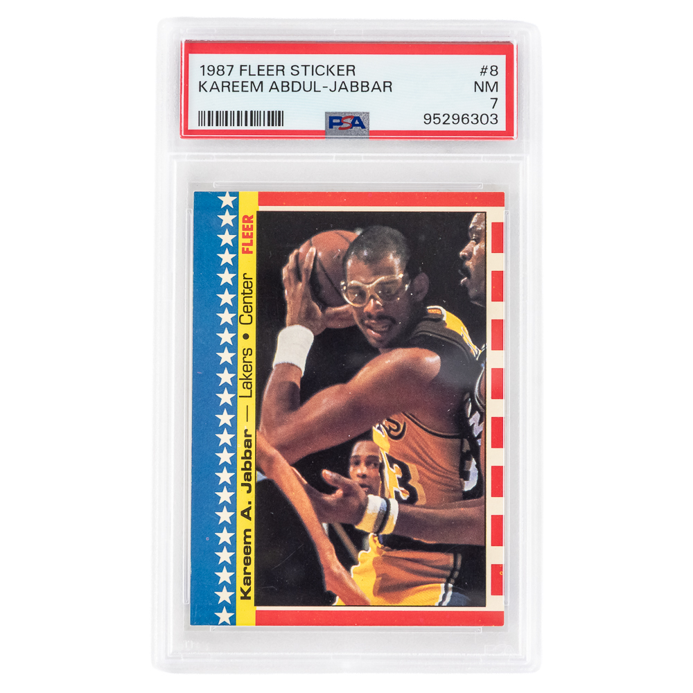 86 Fleer Erving Beckett 8.5 & 87 Fleer Jabbar PSA7