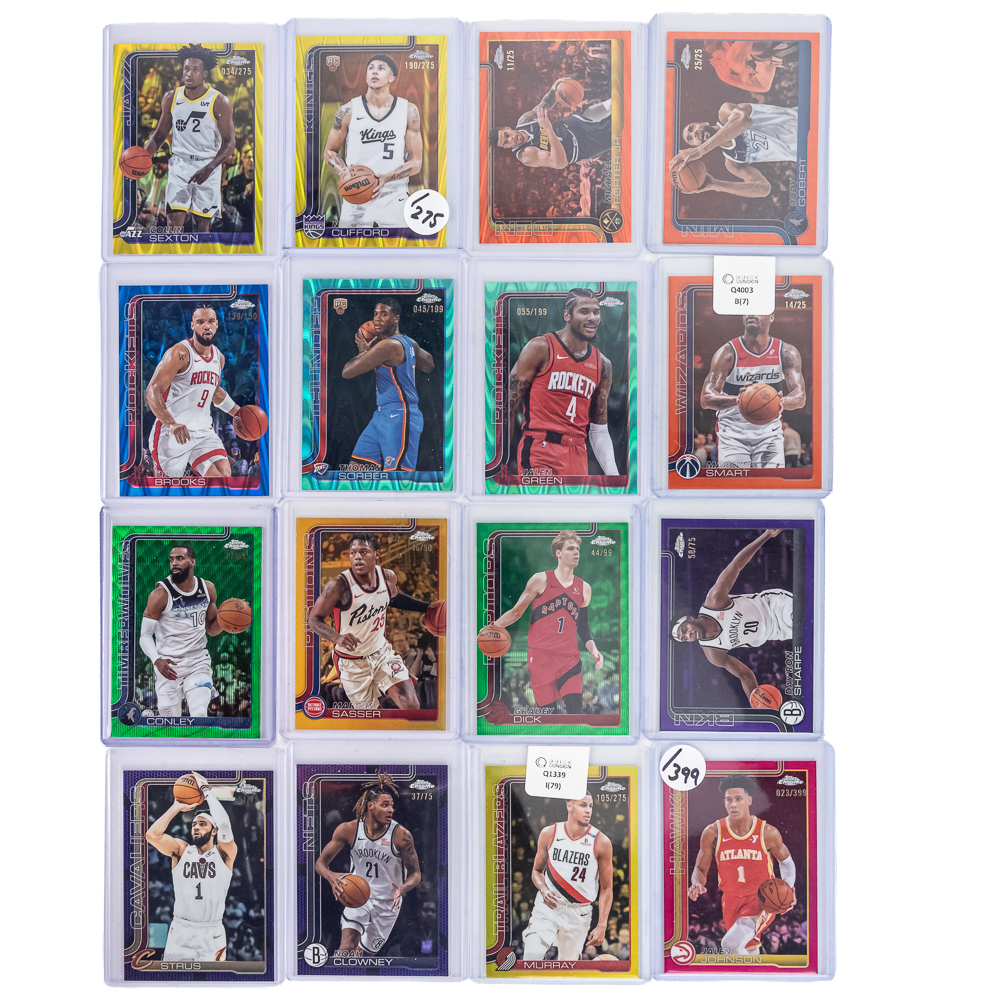 (37) Assorted 2025 Topps Chrome Numbered NBA Cards