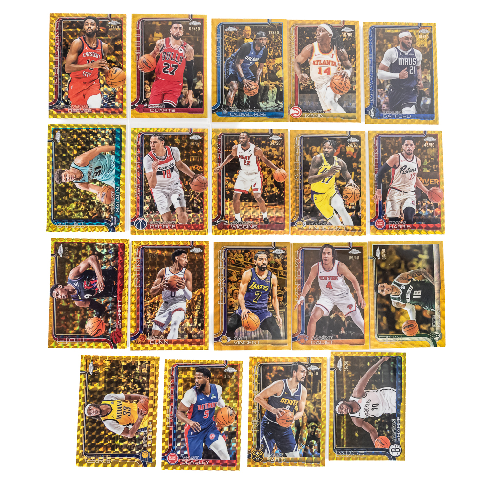 (37) Assorted 2025 Topps Chrome Numbered NBA Cards