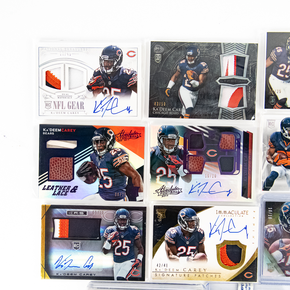 (11) Ka'Deem Number Patch Auto NFL Rookie Cards