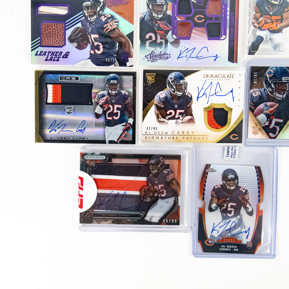 (11) Ka'Deem Number Patch Auto NFL Rookie Cards