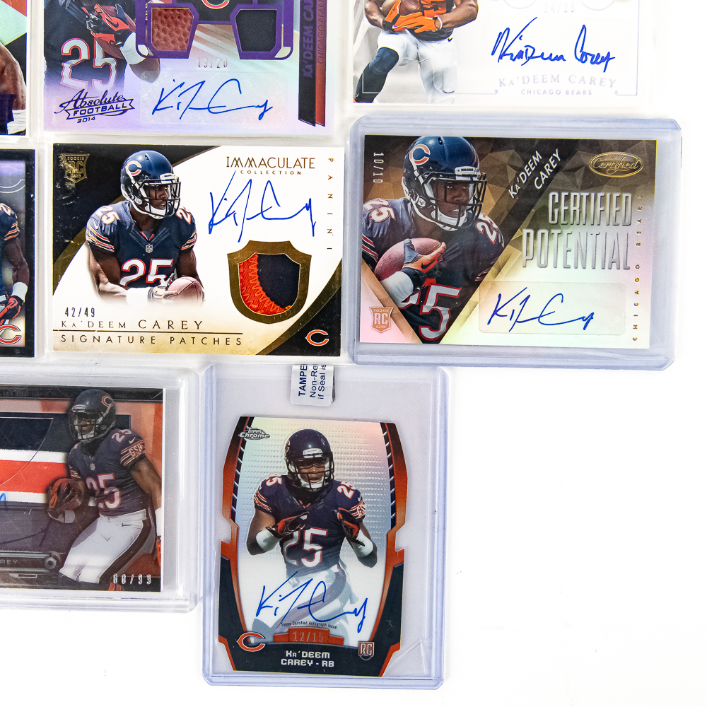 (11) Ka'Deem Number Patch Auto NFL Rookie Cards