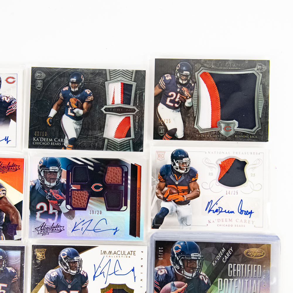 (11) Ka'Deem Number Patch Auto NFL Rookie Cards
