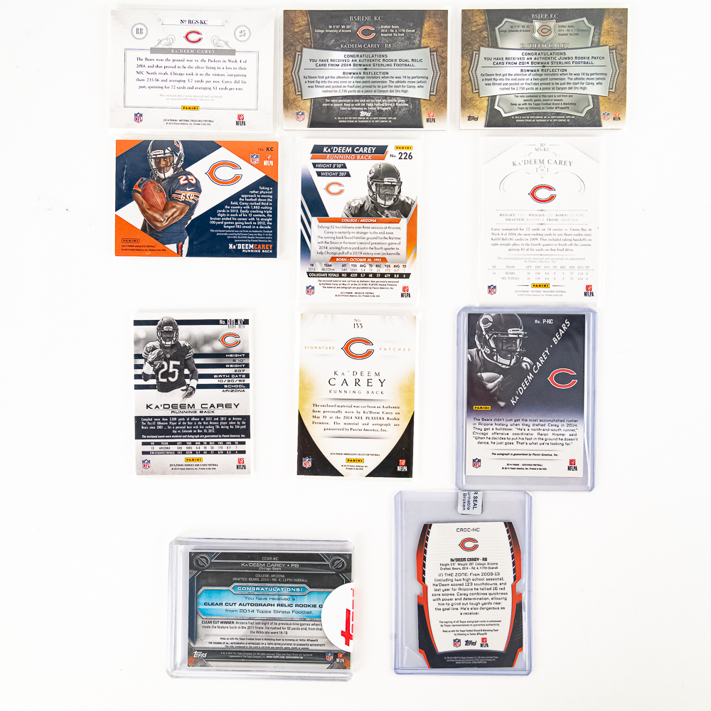 (11) Ka'Deem Number Patch Auto NFL Rookie Cards