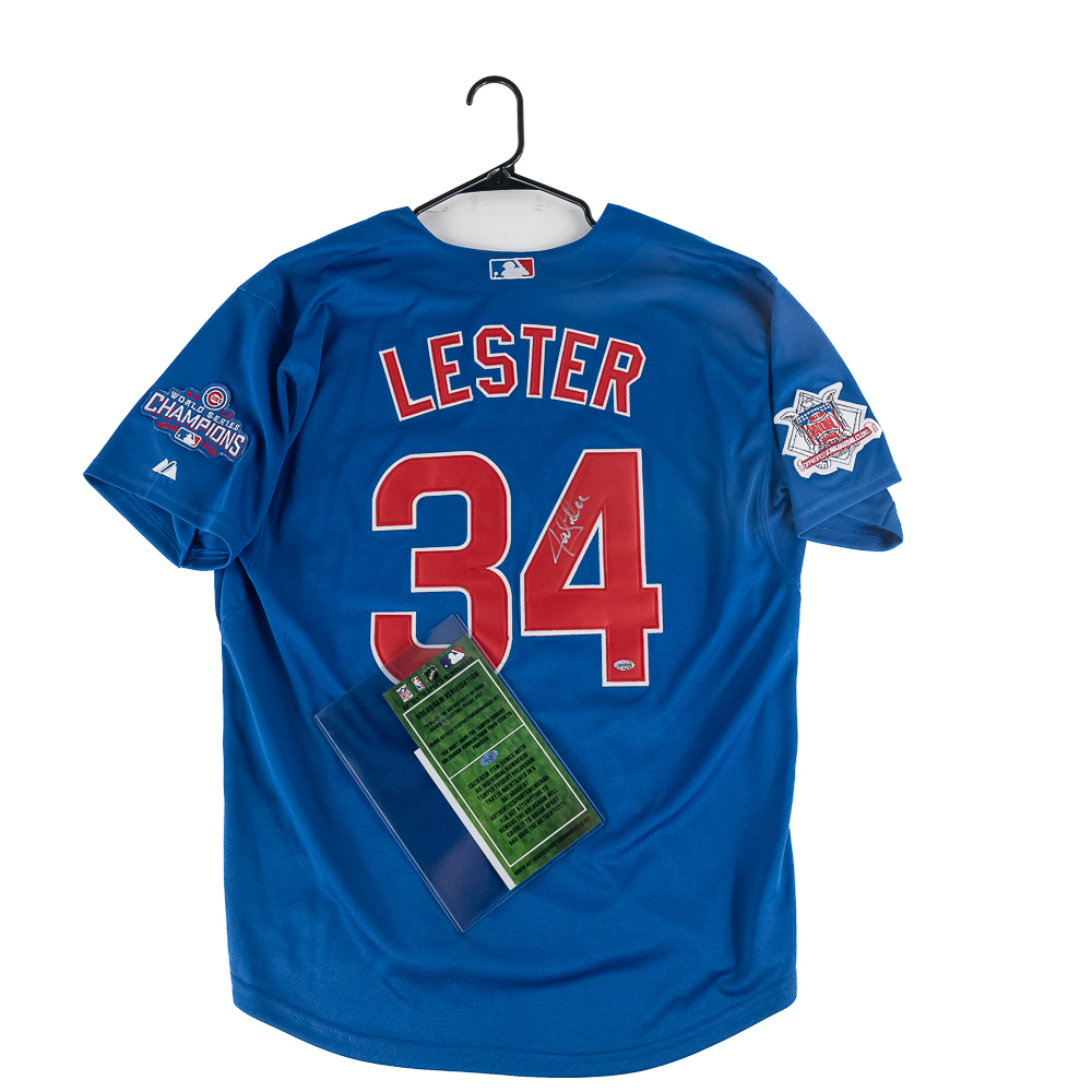 Jon Lester Autographed 2016 WS Cubs Jersey w COA