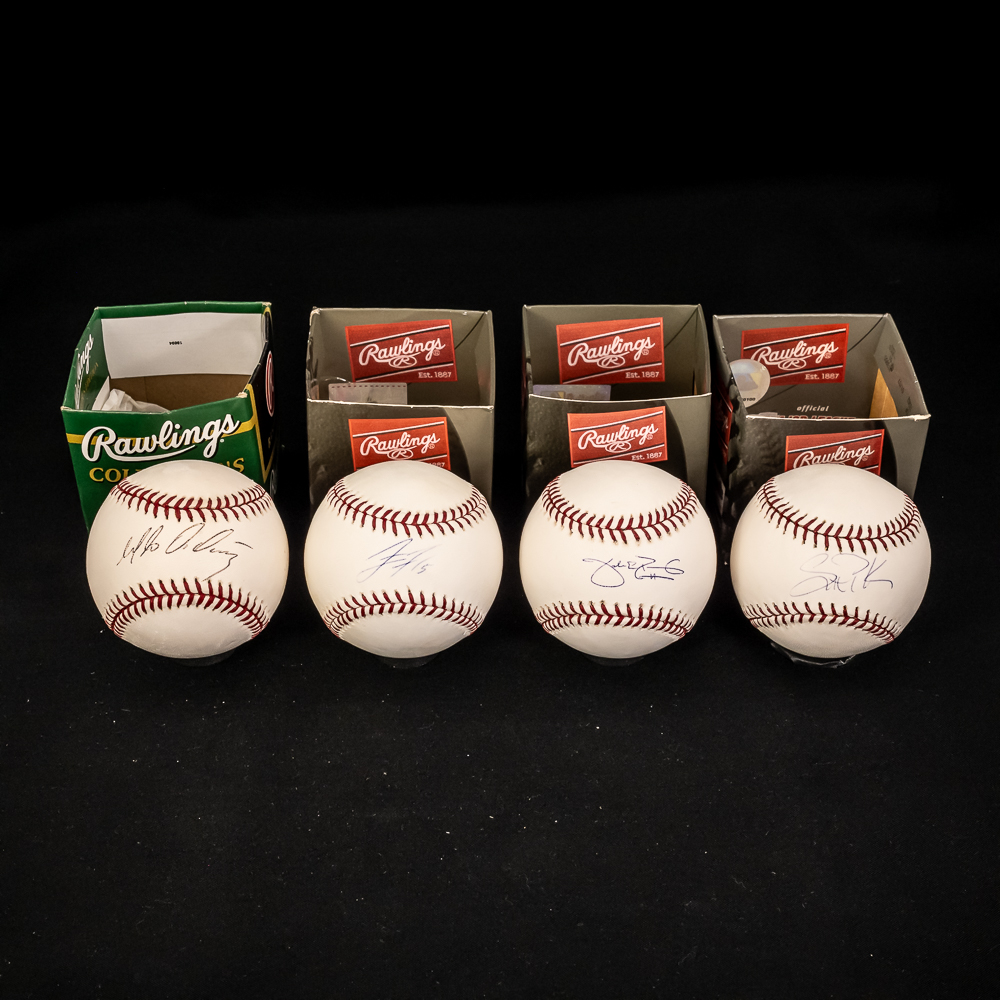 Podsednik Peavy Ordonez & Fields Signed Baseballs
