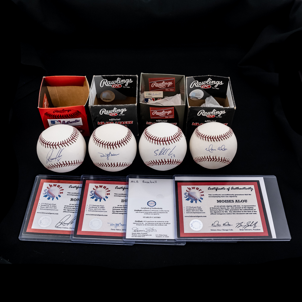 D. Baker R. Cedeno & M. Alou Signed Baseballs COA