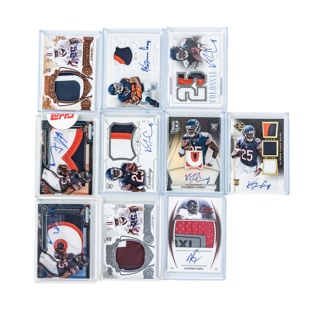 (20) Ka'Deem Carey /5 /10 /15+ Rookie Patch Autos