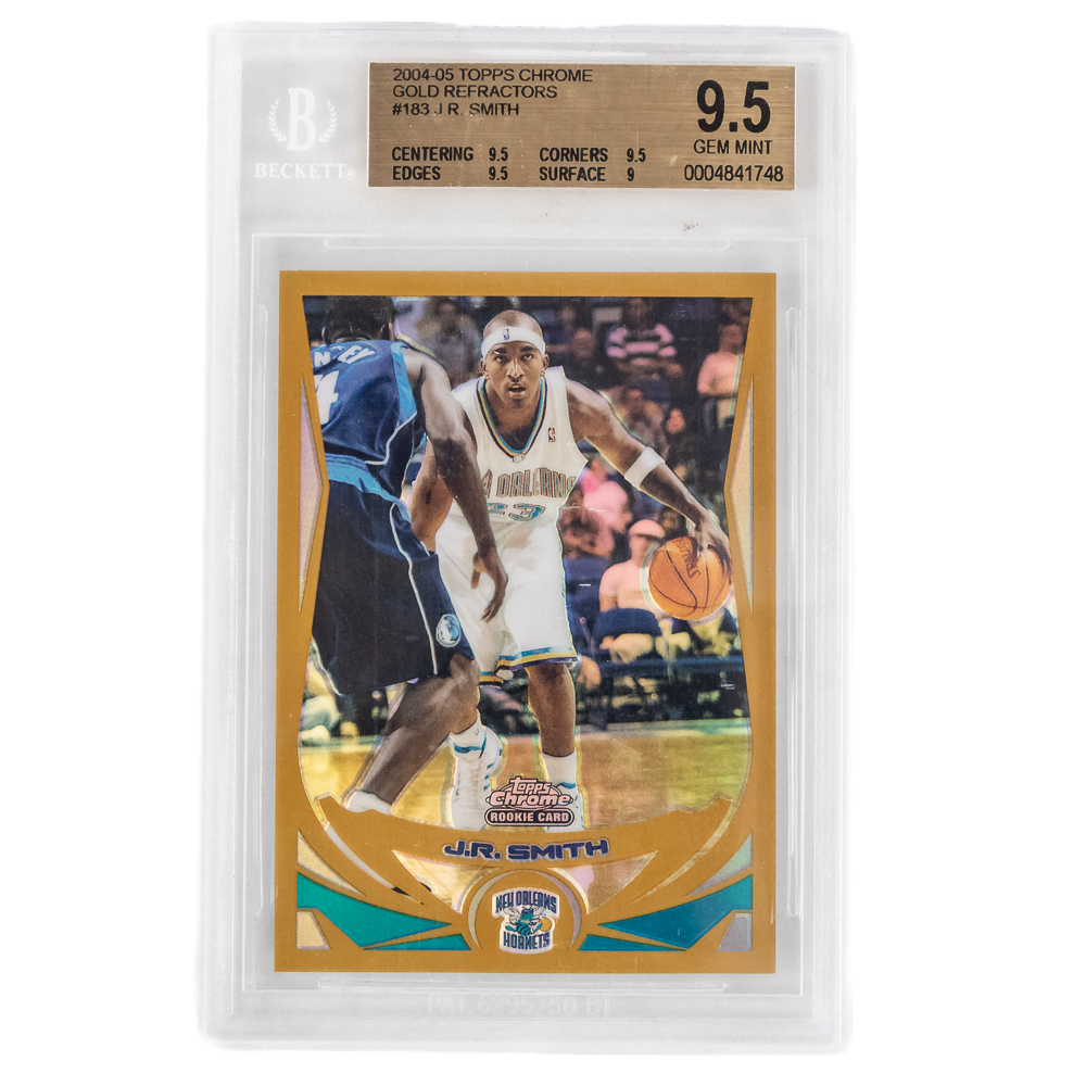 04 Chrome #183 JR Smith Gold Refractor Beckett 9.5