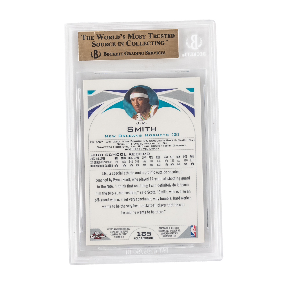 04 Chrome #183 JR Smith Gold Refractor Beckett 9.5