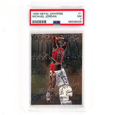 1998 Metal Universe #1 Michael Jordan PSA 7 NM. Featuring 1998 Metal Universe #1 Michael Jordan 