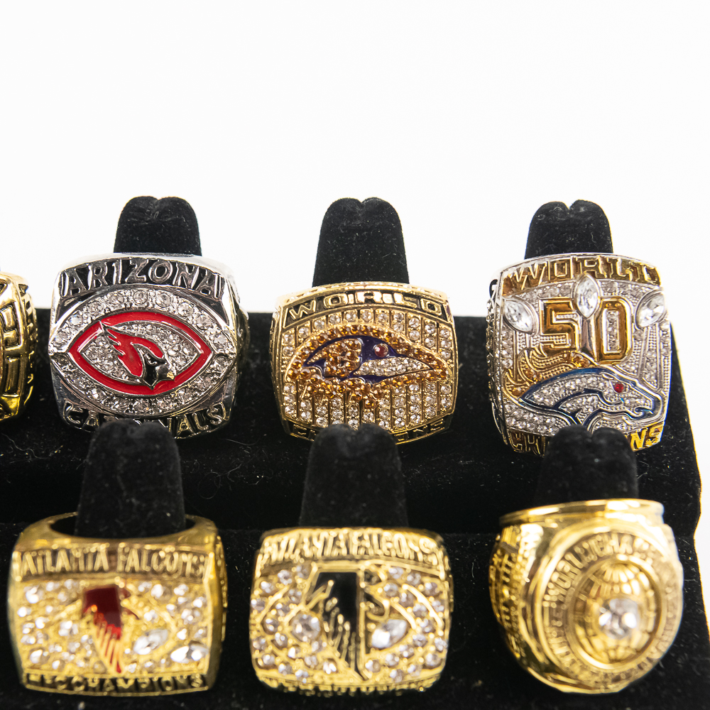 (12) Bills Ravens Falcons + NFL Championship Rings